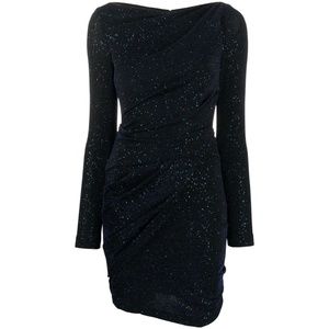 NWOT Talbot Runhof BOTANIC3 ruched metallic dress in majestic